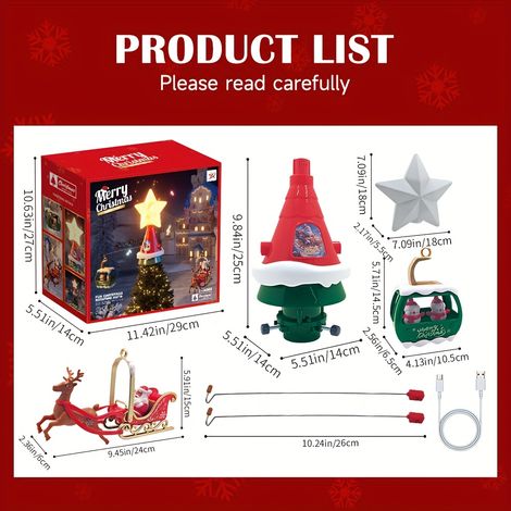 Ornement décoratif en forme de sapin de Noël, alimenté par USB, avec son intégré, pour la maison, la table, les fêtes et l'ambiance des fêtes.-AquaForge (1/5)