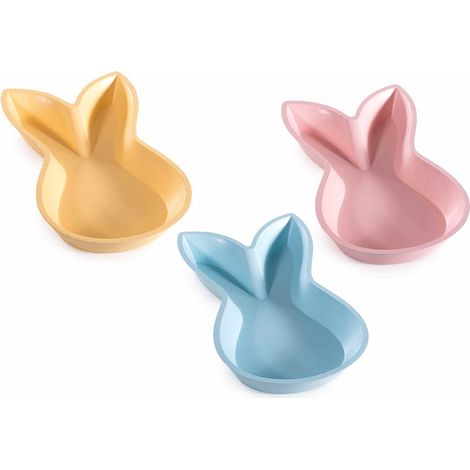 Set di Vassoio a Forma di Coniglietti in Legno Colorato, 6 Pezzi (1/5)