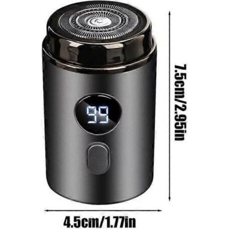 Mini Rasoir Électrique Rechargeable, Lavable, Sans Fil pour Visage et Barbe, Idéal Voyages et Voiture (Noir)