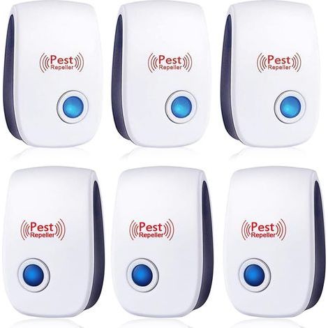 Ultrasonic Rodent and Insect Repellent, 6-Pack Ultrasonic Mosquito Repellent for Mice, Rats, Ants, Spiders, and Mosquitoes, Indoor Electronic Insect Repellent for Mice, Rats, Ants, Spiders, and Mosqui (1/5)