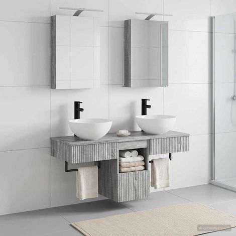 vidaXL Bathroom Cabinet Set 5 pcs Grey Sonoma Engineered Wood (1/5)