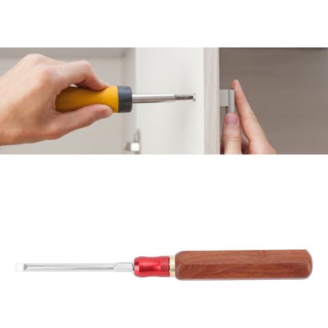 Jeu de tournevis à manche en bois à changement rapide, tournevis Phillips et plats, tournevis à manche en bois massif à changement rapide, petit tournevis plat pour usage domestique, jeu d'outils pour (1/5)