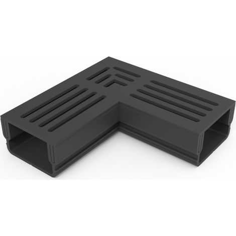 Caniveau 3XS MINI L 6,5 cm Grille aluminium noir - StarDrain - LINE ECO - Élément d'angle