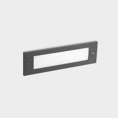 LEDS C4 Micenas Applique murale encastrée d'extérieur, gris urbain, LED mate 10,3 W, température de couleur 2700-3200-4000 K, IP66, interrupteur marche/arrêt