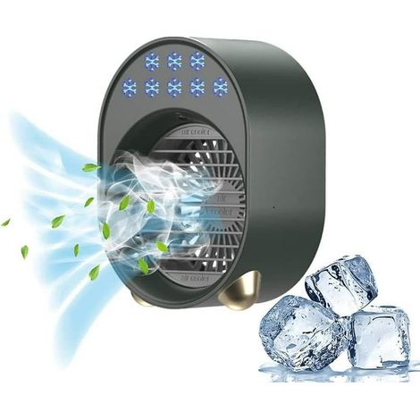 Climatiseur portable rechargeable USB vert (1/5)