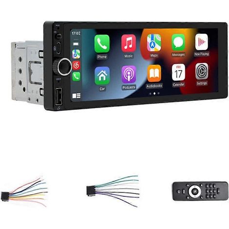 Autoradio 1 DIN 6,86 pouces avec CarPlay, Android Auto, lecteur multimédia universel MP5, Mirror Link et écran IPS. (1/5)