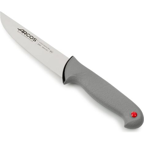 Cuchillo de Carnicero Arcos Colour - Prof 240100 de acero inoxidable Nitrum y mango ergonómico de Polipropileno y hoja de 15 cm, funda display