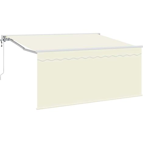 Store banne  Auvent Rétractable Crème 300 x 200 cm Polyester et Aluminium