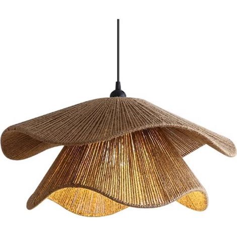 Suspension en corde de coton tressée 30 cm double épaisseur – Luminaire E27 style campagne industriel avec ampoule 3 couleurs pour cuisine, salon et chambre (1/5)