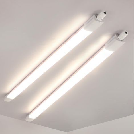 2Pcs Plafonnier 120CM, imperméable IP65 de 36W, lumière neutre 4500K (1/5)