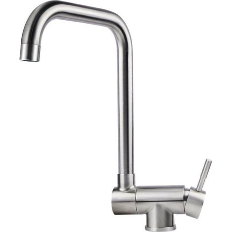 Robinet de cuisine pivotant pliant en acier inoxydable 304 robinet d'eau chaude et froide (1/5)
