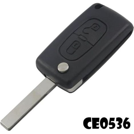 1 Chiave plip, lama 8mm scanalato, in riferimento CE0536, guscio, telecomando Peugeot 107 207 208 307 308 407 (1/5)