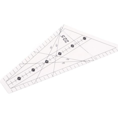 Règle de patchwork en plastique transparent avec fentes à 22,5 degrés pour couture et bricolage DIY outil précis (1/4)