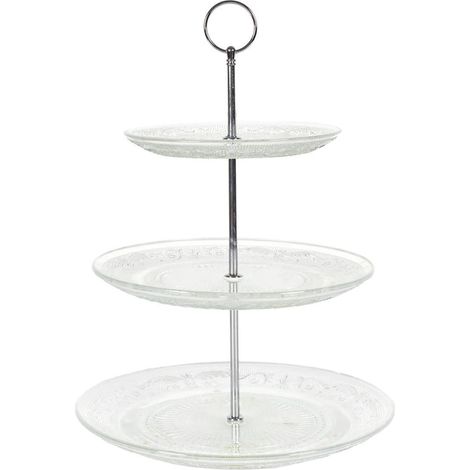 Plateau décoratif en verre à 3 niveaux (Ø25, 20 et 15 cm) (1/2)
