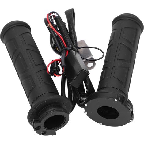 Paire de poignées chauffantes pour guidon de moto 22 mm/0,9 po, contrôle intelligent de la température, noires, 12 V, 15-35 W (1/5)