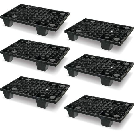 BRB 6 Leichtpalette im viertel Euromaß, LxBxH 600x400x125 mm, Deckfläche durchbrochen, schwarz