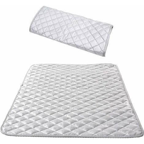 KZQ Nappe de Repassage Isolante Couverture de Repassage à la Vapeur Coton Tapis De Repassage sur Table Portable pour Lave-Linge Sèche-Linge Voyager la Maison Argent 48 85 cm（1 pcs） (1/4)