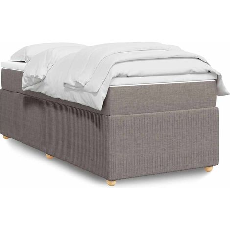 Boxspringbett mit Matratze Taupe 100x200 cm Stoff