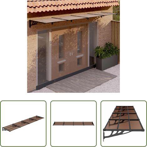 Polycarbonat - Türvordach Schwarz 396x90 cm Polycarbonat (1/5)