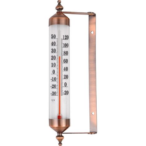 TuseRxln Thermomètre extérieur - Jardin - Instrument de mesure effet bronze pour température extérieure - 1 pièce - Pour jardin et serre verte (1/5)