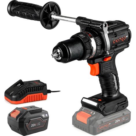 Dnipro-M Taladro Atornillador Percutor 20V Brushless 160Nm, Portabrocas 13mm, 21+1 Posiciones de Par, Batería 6Ah + Cargador – CD-202BC Ultra (1/5)