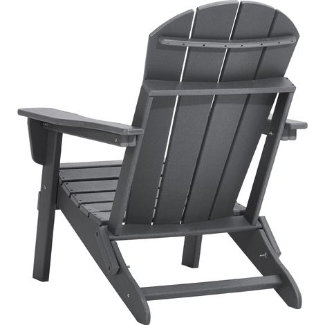 Mophorn chaises pliantes en plastique tout temps avec porte-gobelet, accoudoirs ergonomiques, chaises de foyer portables pour le jardin et l'arrière-cour gris (1/5)