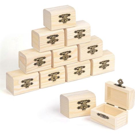 Kleine Holzbox von Shore mit Klappdeckel (12er-Packung)
