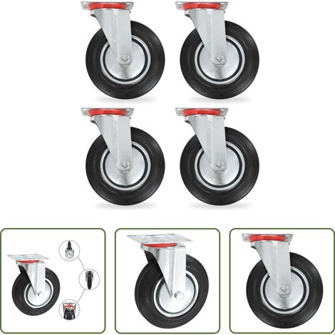 vidaXL Roulettes en fer - Roulettes pivotantes 4 pcs 200 mm (1/5)