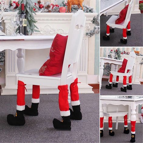 Multicolor Christmas Decor Christmas Decorations New Christmas Chair Foot Covers 4 Table Decorations (1/5)