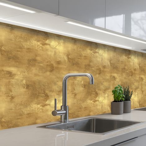 SALPICADEROS DE COCINA Industrial - Textura - Oro 250x80