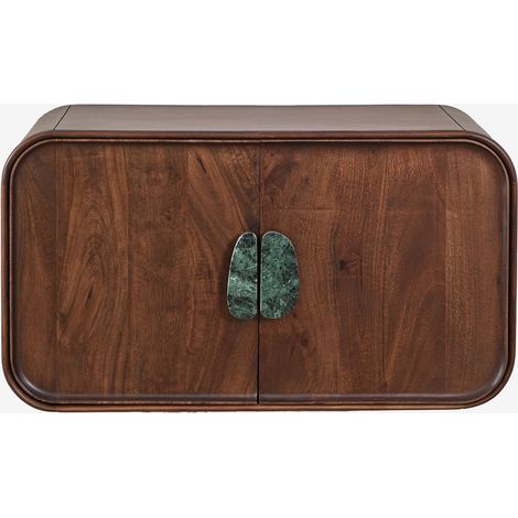 Conjunto de mueble de baño suspendido 95x45 cm en madera de mango y piedra natural Kivalina SKLUM (1/5)