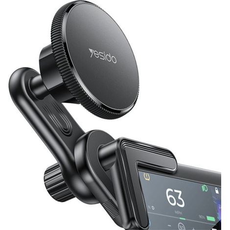 Support magnétique pour téléphone de voiture Yesido, pour coins d'écran - Noir