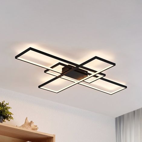 [NEUWERTIG] B-Ware Lindby Deckenleuchte Lampe LED schwarz Metall dimmbar Tetson (1/2)