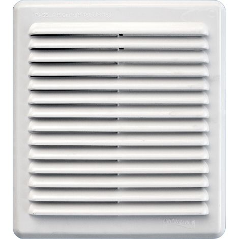 Grille ventilation rectangulaire blanc à clipser avec moustiquaire - Ø204 x 230 mm - tube Ø140 à 200 mm - First Plast