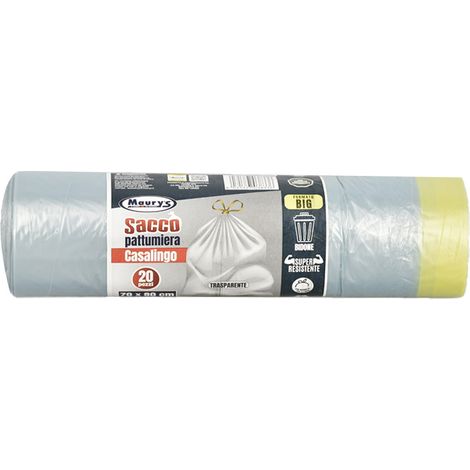 MAURY'S SACCHI PER PATTUMIERA 70X80CM IN ROTOLO DA 20 PEZZI TRASPARENTI