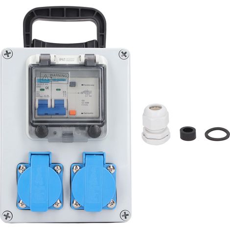 2P+N Prise murale étanche 250V 16A, boîtier ABS, boîte de sortie portable pour usage intérieur et extérieur