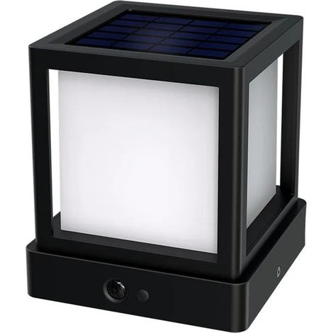 Lampe à colonne/à poser solaire 20w 1000lm 4000K avec sensor NOIR (1/5)