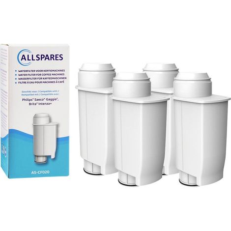 Filtro de agua AllSpares (4 unidades) apto para cafeteras Philips/Saeco, filtro de repuesto para BRITA Intenza+ y Philips/Saeco CA6702 (1/4)
