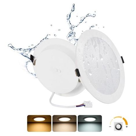 Set of 2 Recessed Spotlights, Dimmable 16W, IP44, Round, 3000K-6000K, Bathroom, Kitchen (1/5)