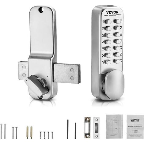 Serrure à Code Mécanique Sans Clé Clavier 14 Touches Alliage de Zinc Bouton Réglable pour Porte 35-65 mm (1/5)