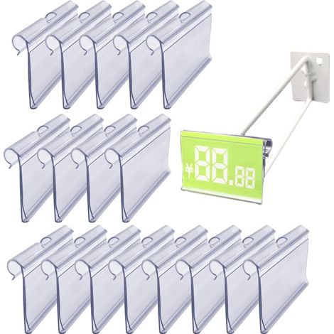 100 pcs porte-étiquettes en plastique transparent signe support d'affichage étiquette de prix pince