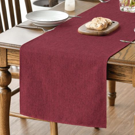 Chemin de Table Polyester Rouge Bordeaux 40×140 cm