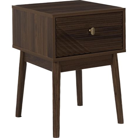 Table de chevet 1 tiroir effet noyer TIFFANY (1/5)