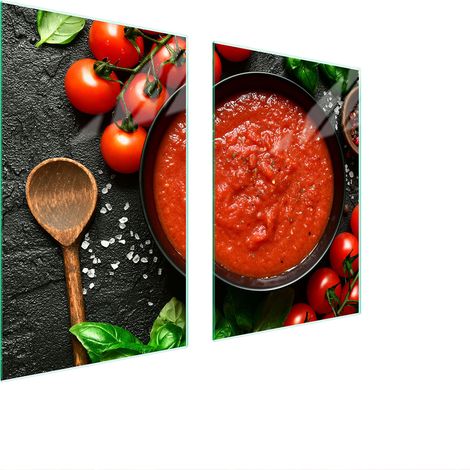 PIASTRA PROTETTIVA IN VETRO PER CUCINA 65x52 ALIMENTI (1/5)
