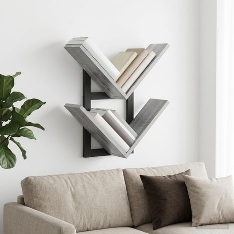 vidaXL Estante Flotante de Pared Sonoma gris 43 x 15 x 47 cm (1/5)