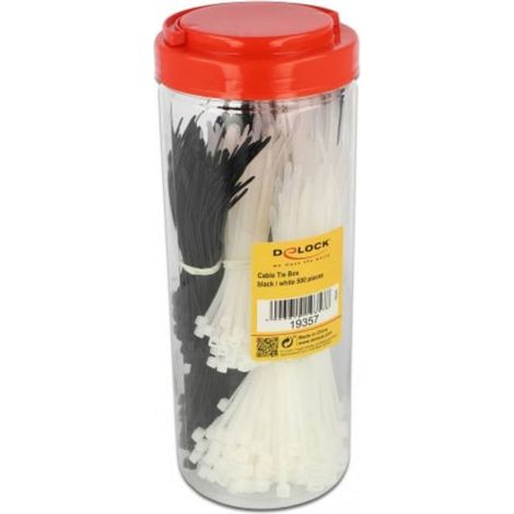 Delock 19357 Assortimento di fascette per cavi Nero, Bianco 1 KIT
