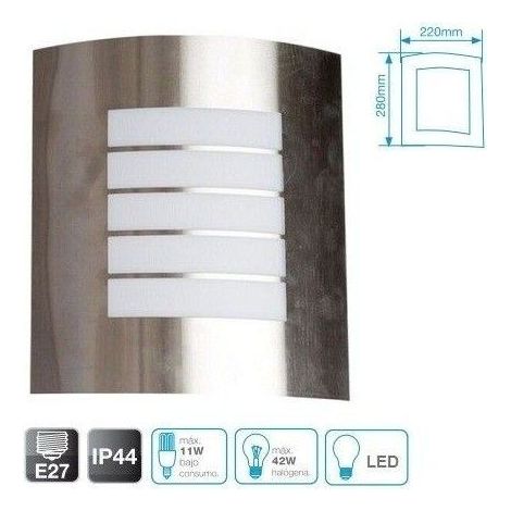 Applique murale 1xE27 en acier inoxydable GSC 0700081