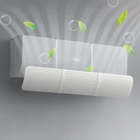 Déflecteur de climatiseur Vent, Anti Direct Blowing Rétractable Climatiseur Blindage Climatiseur Déflecteur Déflecteur Bureau (Blanc) (1/5)