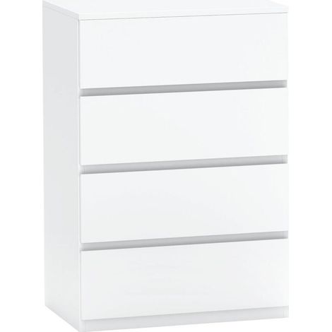 Commode, buffet. 4 tiroirs. 55 cm x 33 cm x 80 cm. Blanche (1/5)