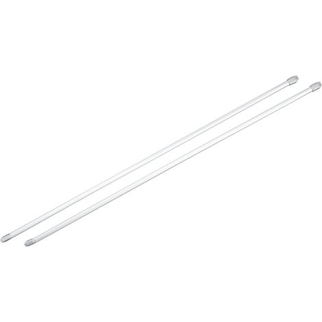 Gardinia Bastone per Tende, Estendibile, Metallo/Plastica, Argento Opaco, 60-100 cm, 2 unità (1/4)